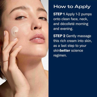 Rich facial moisturizer being applied to dry mature skin