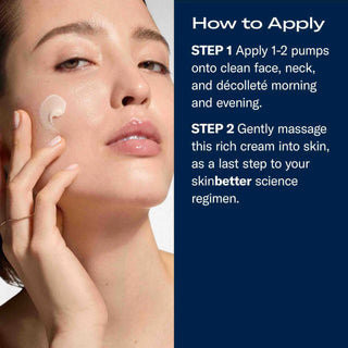 skinbetter science Trio Luxe Rich Face Moisturizer being applied to the face