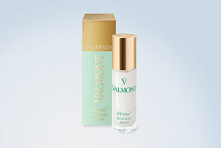 Valmont Hydra3 Regenetic Serum bottle, right detail view