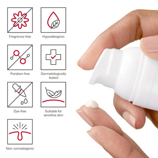 Hand dispensing EltaMD UV Daily Broad Spectrum SPF 40 from the airless pump