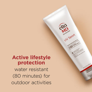EltaMD UV Sport Broad Spectrum SPF 50+ active lifestyle sunscreen for outdoor activities