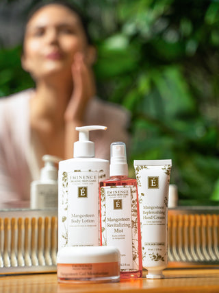 Eminence Mangosteen Revitalizing Mist, shown in use, second view