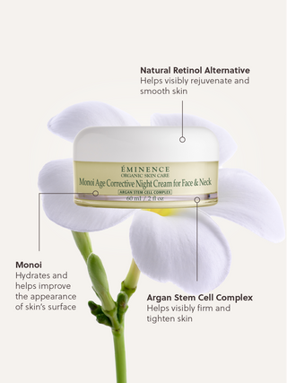 Eminence Monoi Age Corrective Night Cream for Face & Neck, shown in use