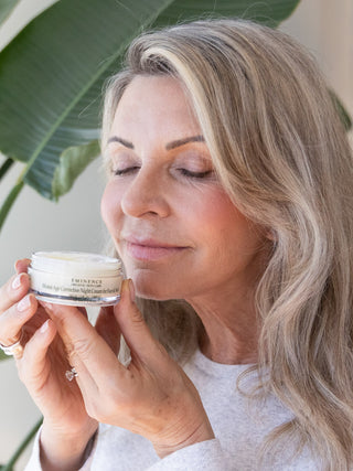 Eminence Monoi Age Corrective Night Cream for Face & Neck, shown in use, second view