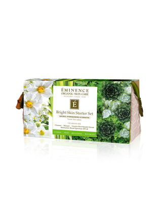 Eminence Bright Skin Starter Set, shown in use