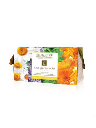 Eminence Calm Skin Starter Set, shown in use