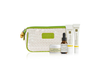 Eminence Calm Skin Starter Set, four travel-size products with cosmetic bag