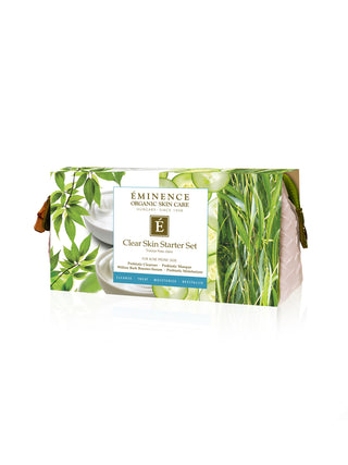 Eminence Clear Skin Starter Set, shown in use