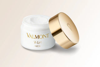 Valmont V-Lift Neck 50 ml jar shown open, with the cream inside