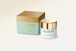 Valmont Face Exfoliant applied to the face