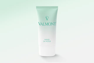 Valmont Hand 24 Hour cream texture applied to the hands