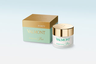 Valmont Purifying Pack mask applied to the face