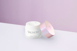 Valmont LumiMask jar with its outer packaging